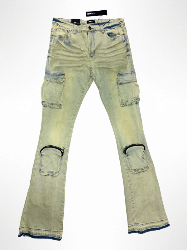 Pantalón Cargo Flare Denim