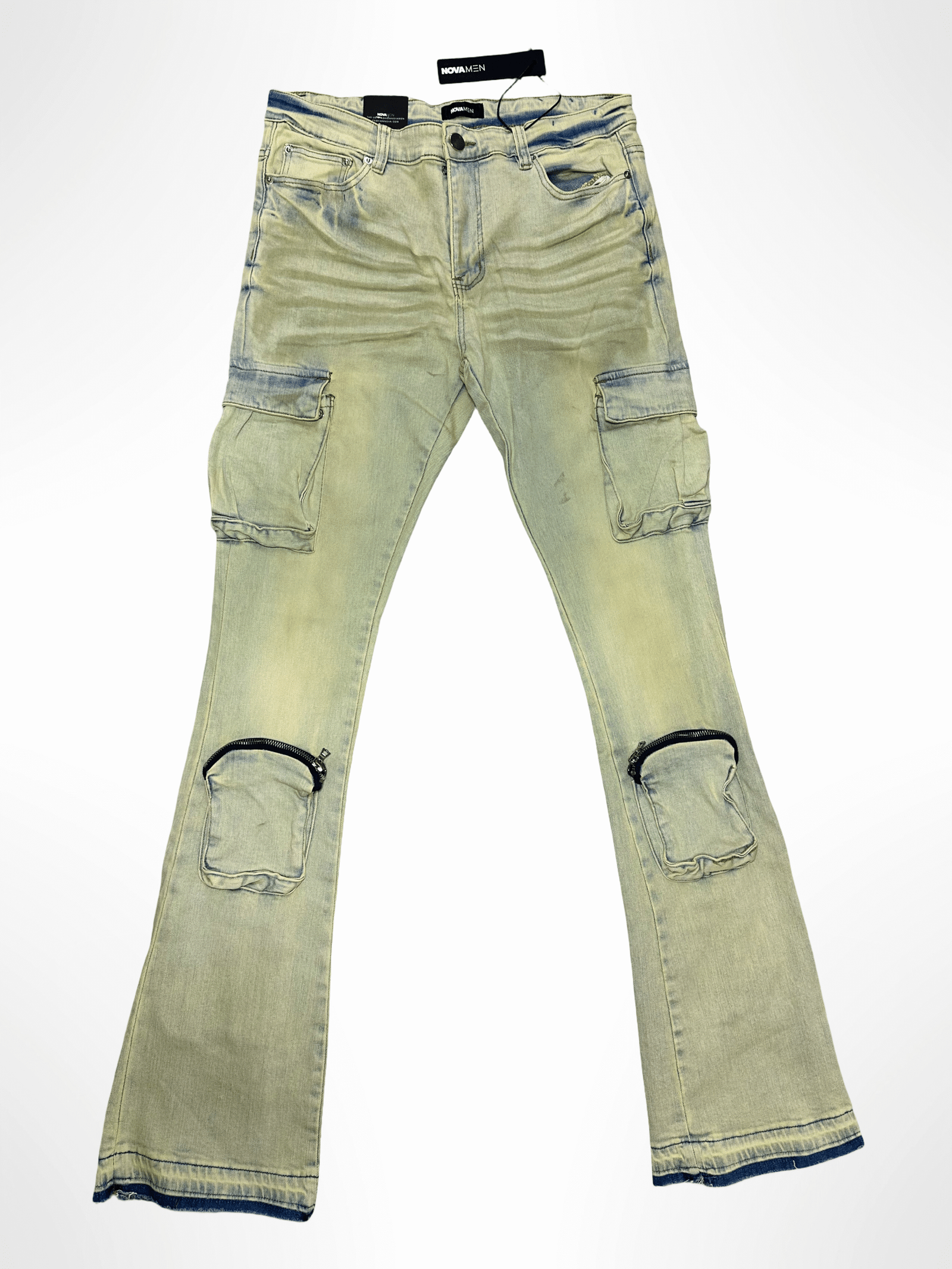 Pantalón Cargo Flare Denim