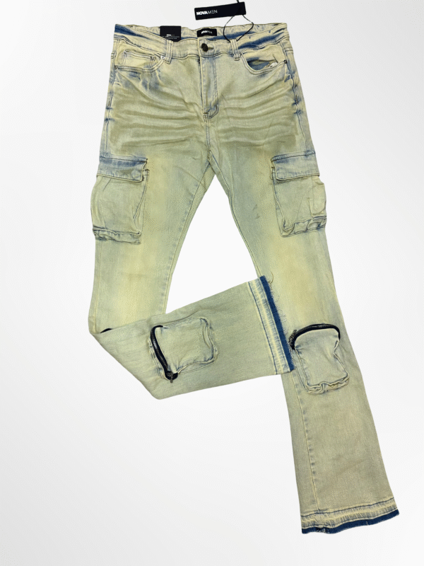 Pantalón Cargo Flare Denim - Image 3