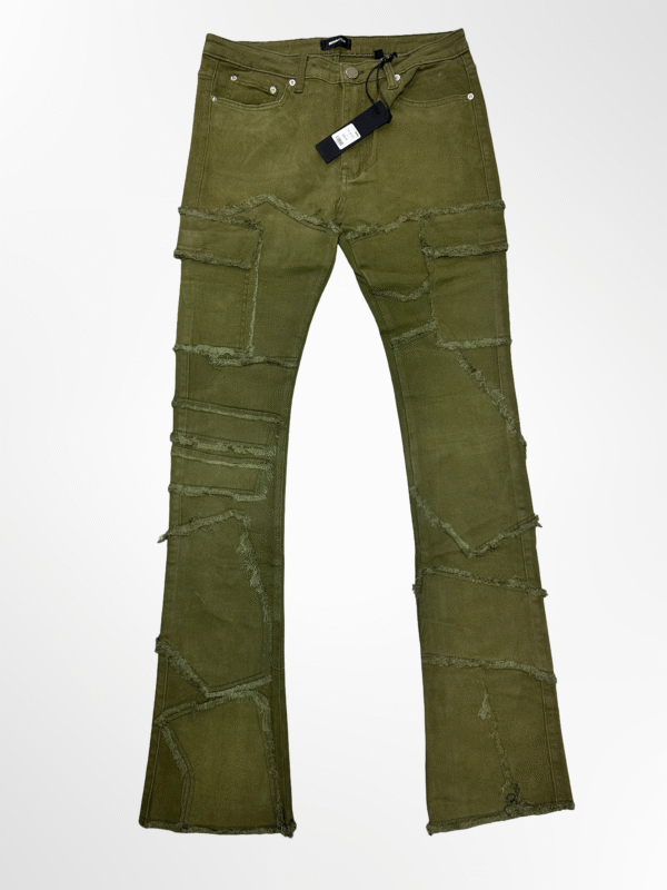 Pantalón Flare Destroyed Verde Militar