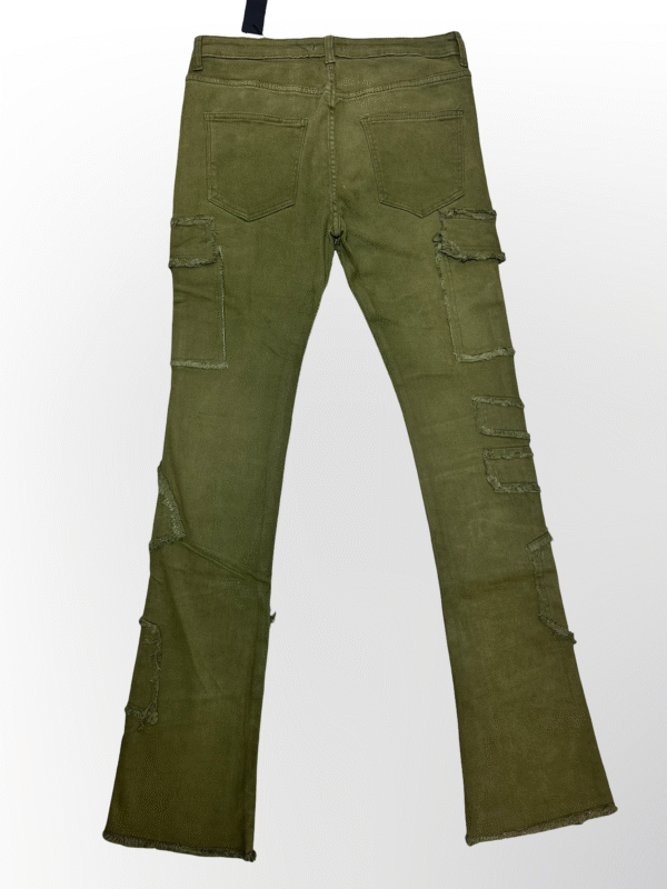 Pantalón Flare Destroyed Verde Militar - Image 3
