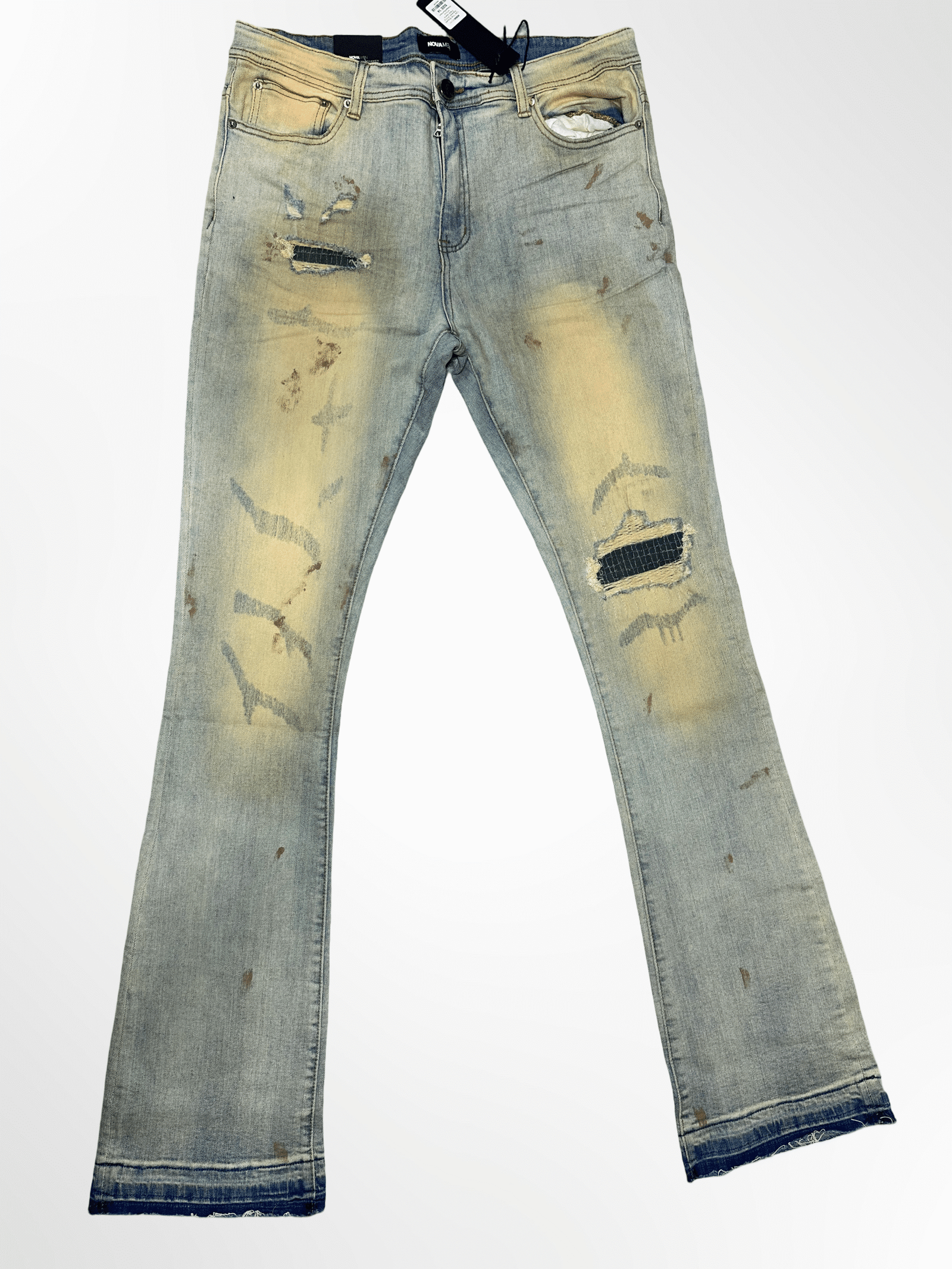 Pantalón Flare Vintage Destroyed Light Blue