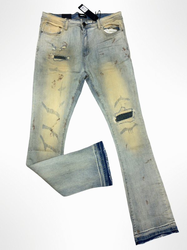Pantalón Flare Vintage Destroyed Light Blue - Image 2